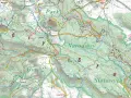 Mapa atrakcji Gór Stołowych: szlaki piesze, punkty widokowe, schroniska i zabytki.
