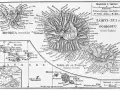 Największa wyspa Polinezji Francuskiej, Tahiti, z widocznymi górami i zatokami.