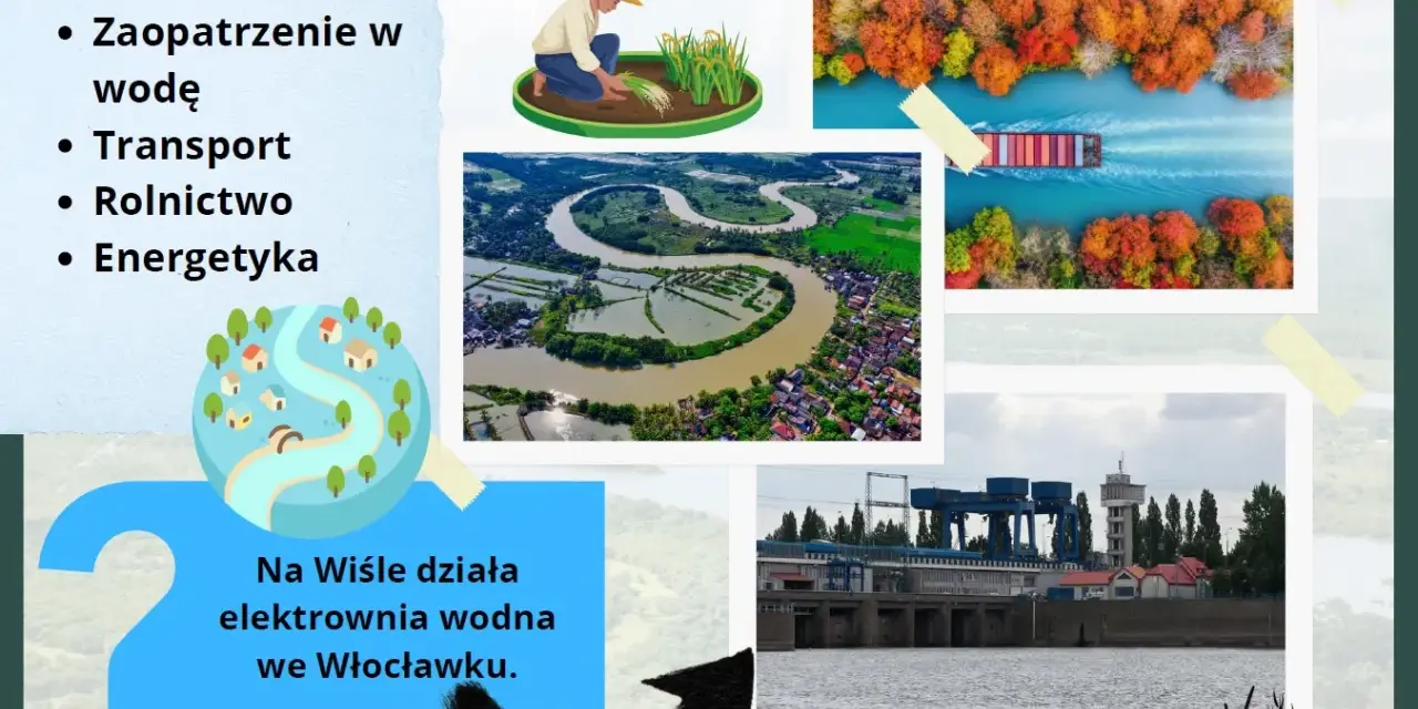 Polskie rzeki to życie: od rolnictwa i transportu po energetykę. Na Wiśle działa elektrownia wodna we Włocławku.