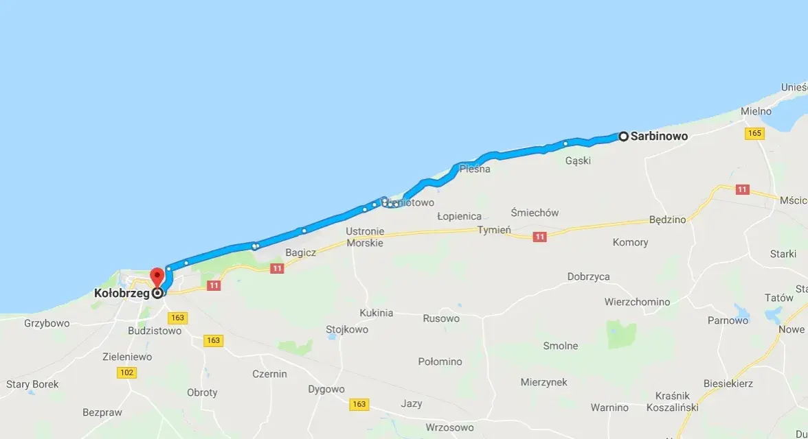 Ile km z Ustronia Morskiego do Kołobrzegu? Sprawdź odległość i trasy
