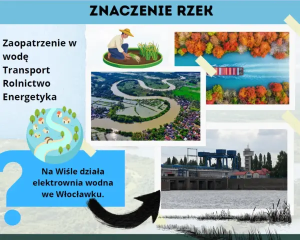 Polskie rzeki to życie: od rolnictwa i transportu po energetykę. Na Wiśle działa elektrownia wodna we Włocławku.
