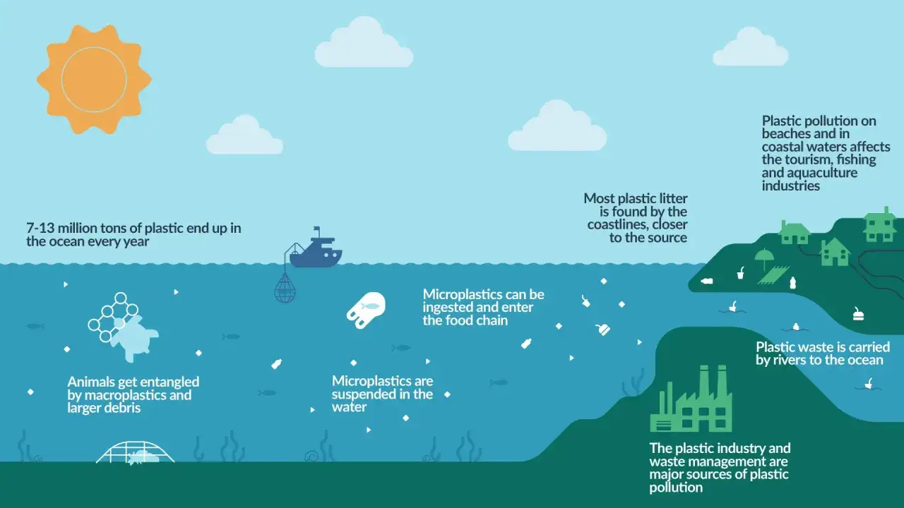 Oceaniczna wyspa śmieci to problem. Plastik zanieczyszcza wody, szkodzi zwierzętom i trafia do łańcucha pokarmowego.